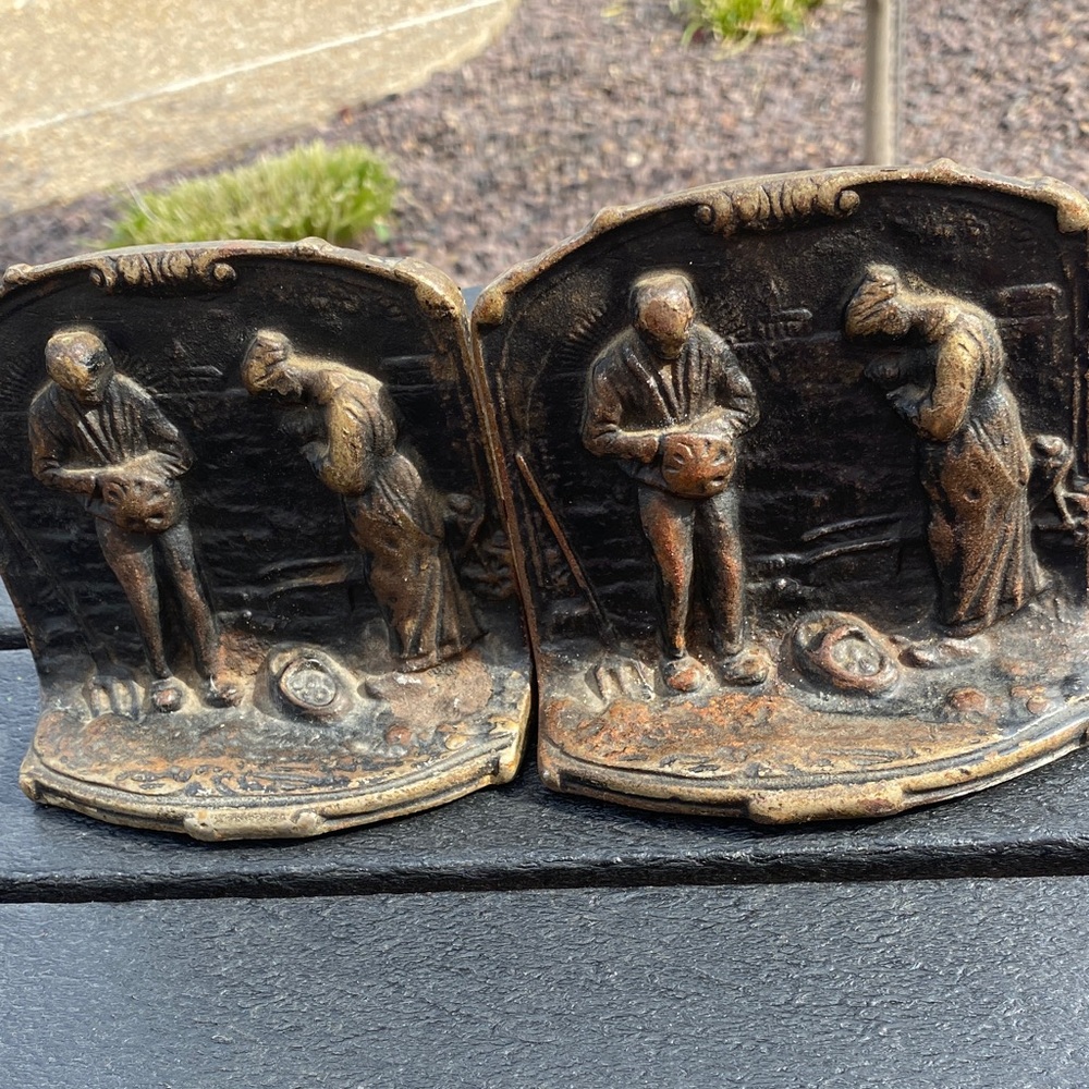 Antique Bronze Bookends